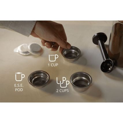 Krups - Ріжкова кавоварка на дві чашки AUTHENTIC 1450W/230V сірий