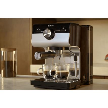 Krups - Рожковая кофеварка на две чашки AUTHENTIC 1450W/230V серый