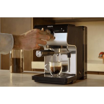 Krups - Рожковая кофеварка на две чашки AUTHENTIC 1450W/230V серый