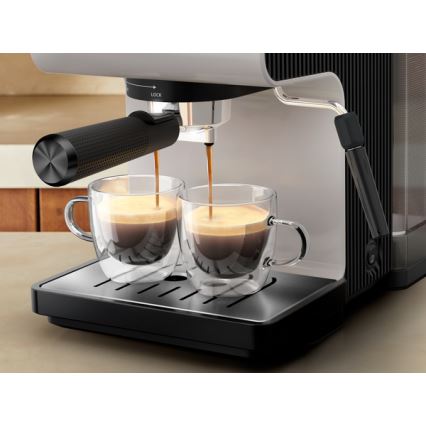 Krups - Рожковая кофеварка на две чашки AUTHENTIC 1450W/230V серый
