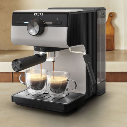 Krups - Рожковая кофеварка на две чашки AUTHENTIC 1450W/230V серый