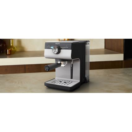 Krups - Рожковая кофеварка на две чашки AUTHENTIC 1450W/230V серый