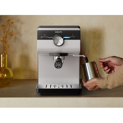 Krups - Рожковая кофеварка на две чашки AUTHENTIC 1450W/230V серый