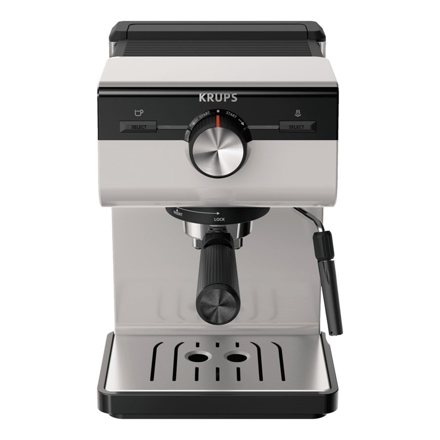 Krups - Рожковая кофеварка на две чашки AUTHENTIC 1450W/230V серый