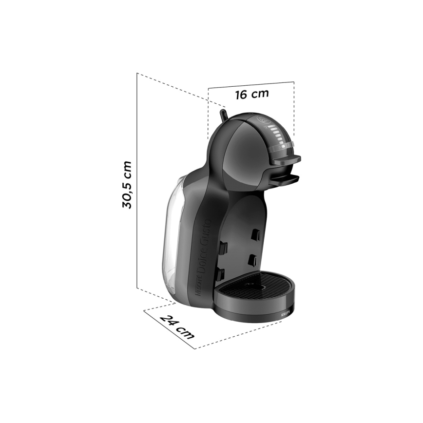 Krups - Капсульна кавоварка NESCAFÉ DOLCE GUSTO MINI ME 1500W антрацит