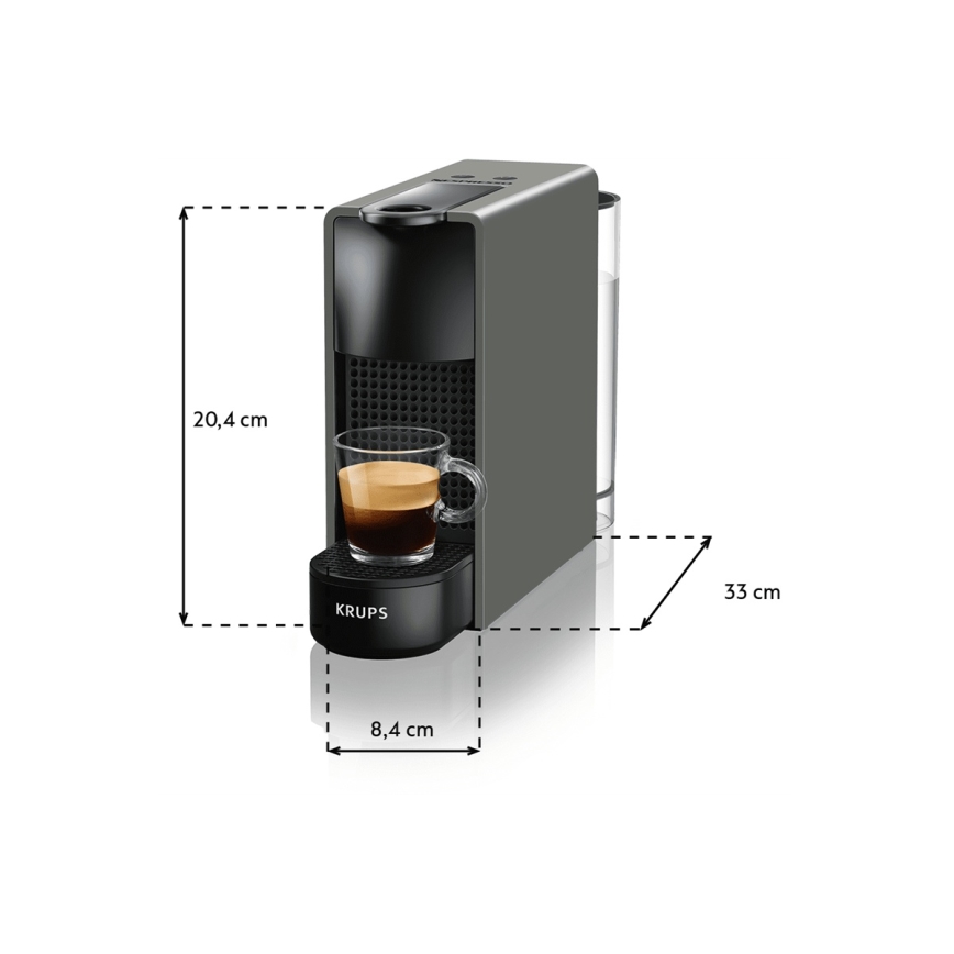 Krups - Капсульна кавоварка NESPRESSO Essenza mini 1310W/230V сірий