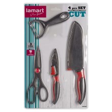 Lamart - Кухонний набір 4 шт. - 2x ніж, ніж для чищення картоплі та ножиці