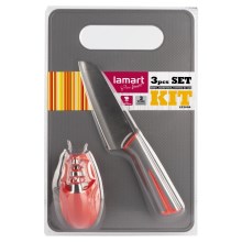 Lamart - Кухонный набор 3 шт. - нож, точилка и разделочная доска