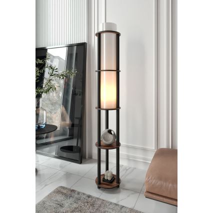 Lampă de podea cu rafturi NOTO 1xE27/40W/230V maro/negru
