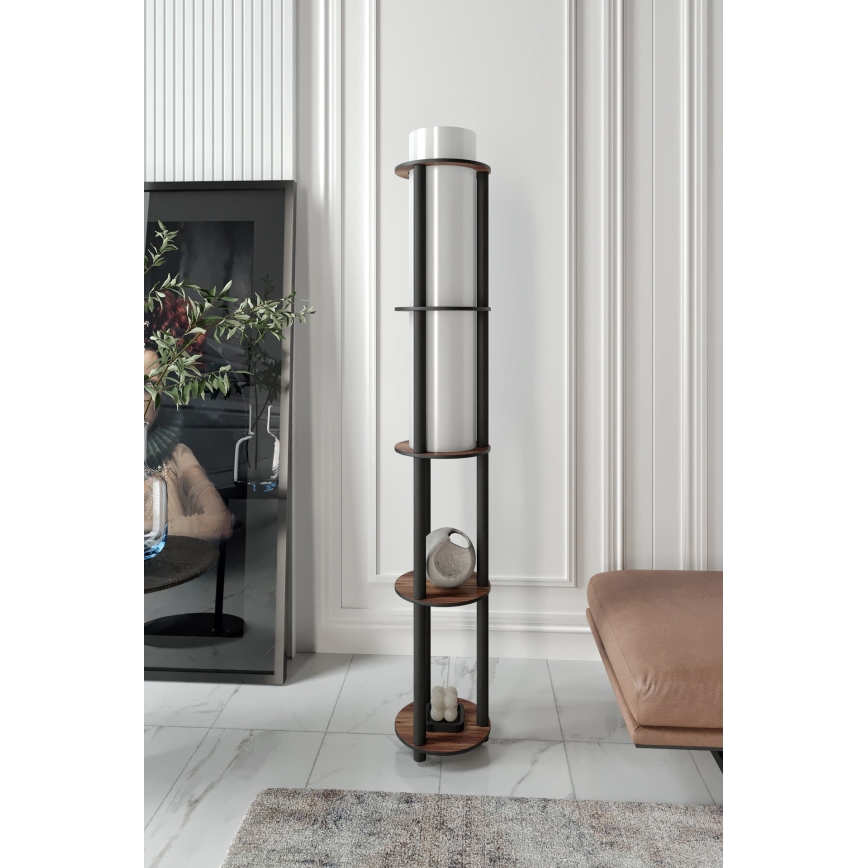 Lampă de podea cu rafturi NOTO 1xE27/40W/230V maro/negru
