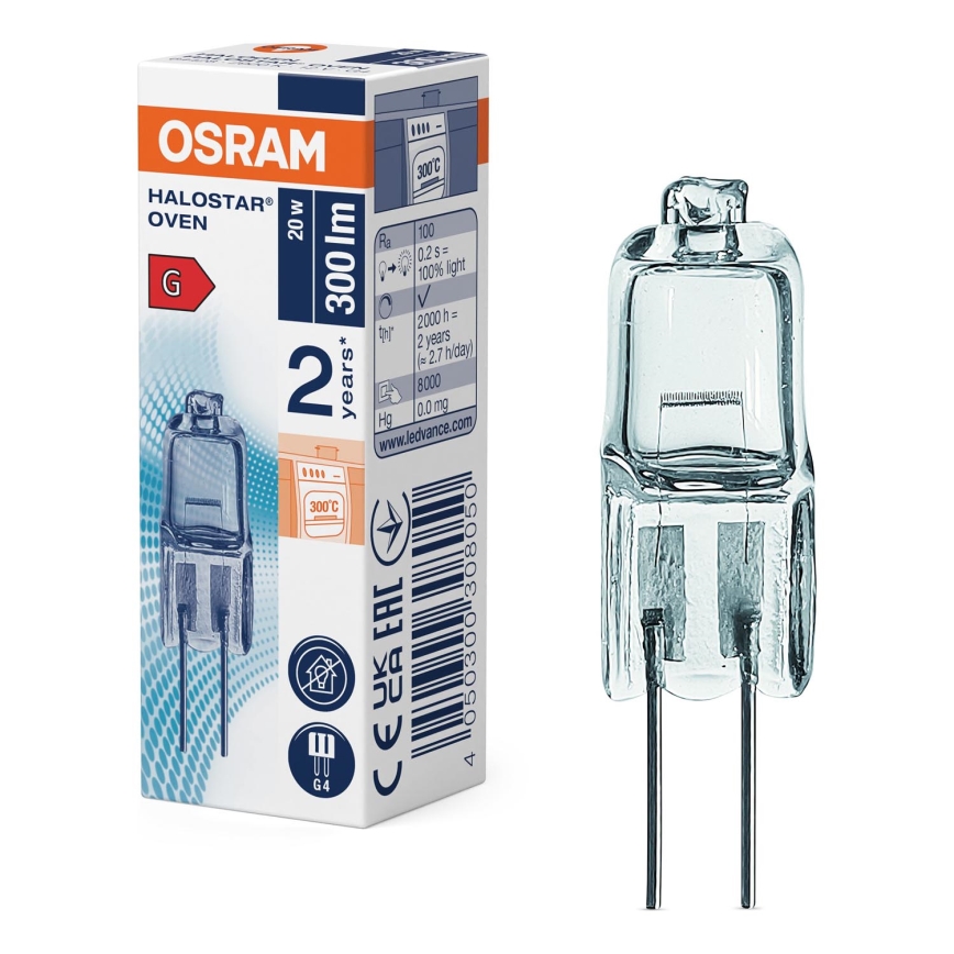 Лампа для духового шкафа HALOSTAR G4/20W/12V 2700K - Osram