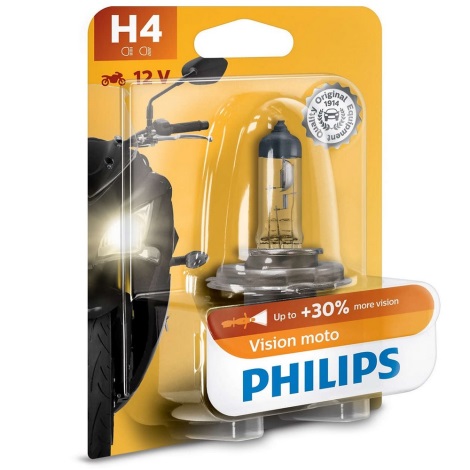 Лампа для мотоцикла Philips VISION MOTO 12342PRBW H4 P43t-38/60/55W/12V 3200K