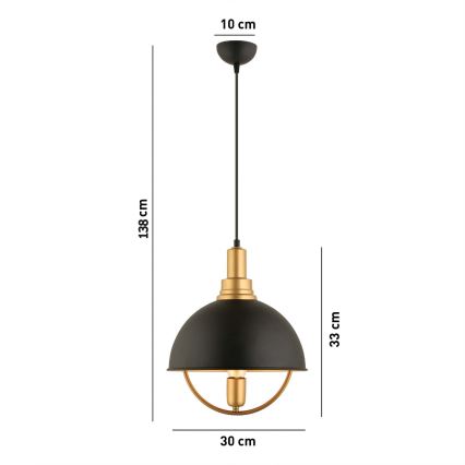 Лампа MONZA 1xE27/40W/230V, височина 30 см в черному/золотому