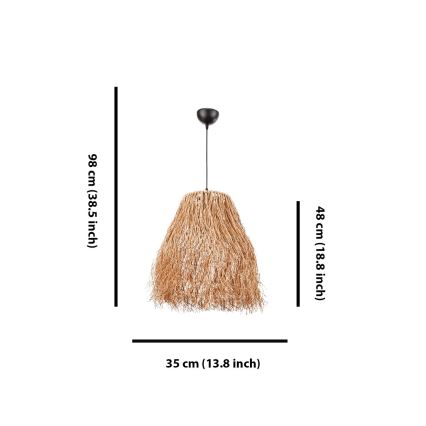 Лампа на ланцюгу FRINGE 1xE27/40W/230V рафія