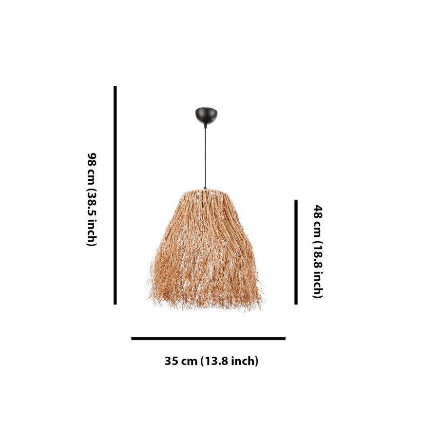 Лампа на ланцюгу FRINGE 1xE27/40W/230V рафія