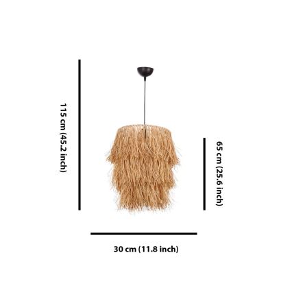 Лампа на ланцюгу TASSEL 1xE27/40W/230V рафія