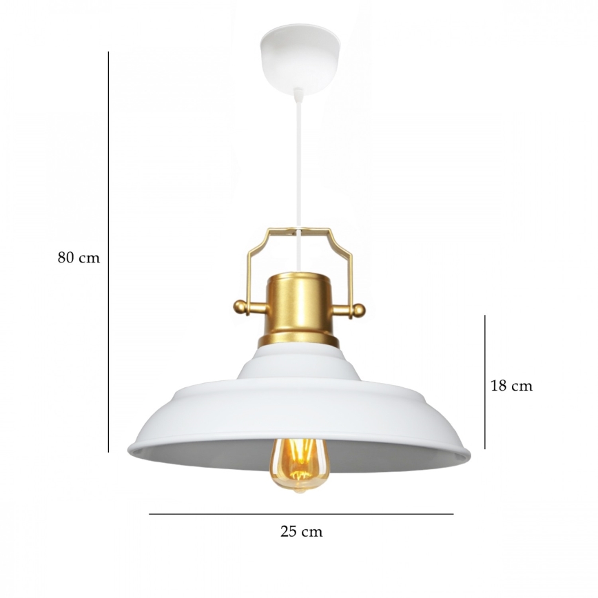 Лампа на окачване AYD 1xE27/40W/230V бяла/златна
