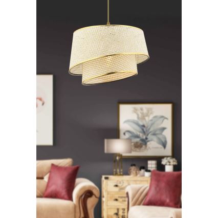 Лампa на верига BARETTE 1xE27/60W/230V кремова/златна