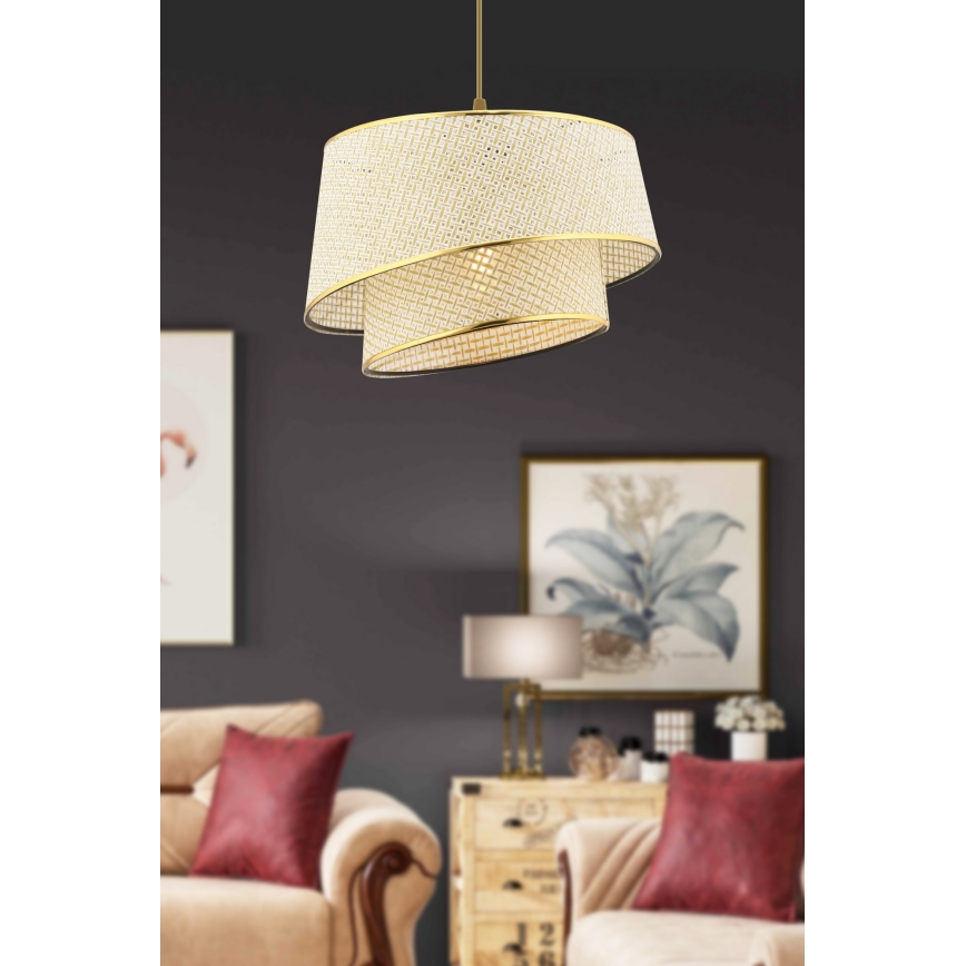 Лампa на верига BARETTE 1xE27/60W/230V кремова/златна