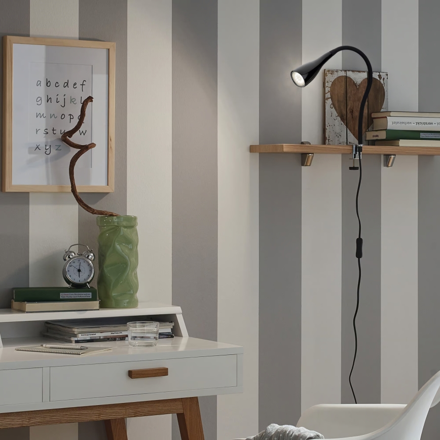 Лампа с зажимом 1xGU10/3W/230V черная