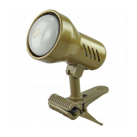 Лампа с зажимом KM 1xE14/24W/230V золотая