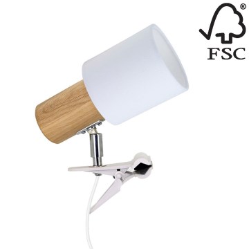 Лампа с зажимом TREEHOUSE 1xE27/25W/230V дуб - сертифицировано FSC