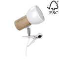Лампа з затискачем SVENDA 1xE27/60W/230V береза – сертифіковано FSC