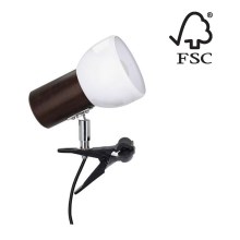 Лампа з затискачем SVENDA 1xE27/60W/230V бук– сертифіковано FSC