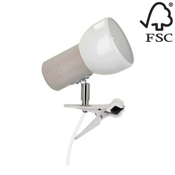 Лампа з затискачем SVENDA 1xE27/60W/230V дуб – сертифіковано FSC