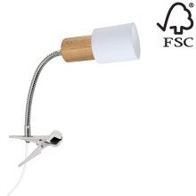 Лампа з затискачем TREEHOUSE 1xE27/25W/230V дуб – сертифіковано FSC