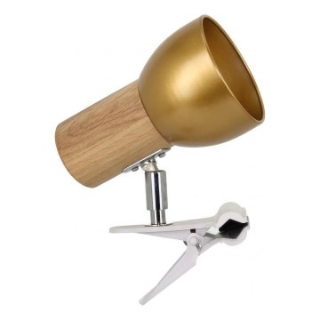 Лампа зі затискачем SVENDA 1xE27/60W/230V дуб/золото