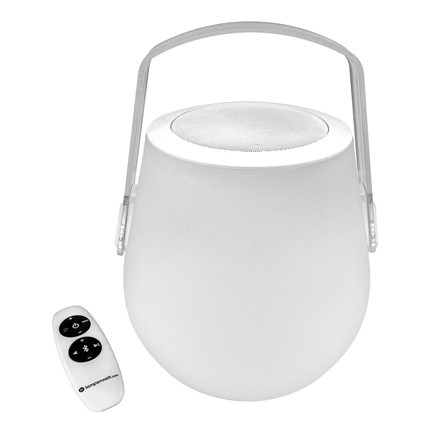 Lampenwelt - LED RGB Настільна лампа з динаміком з регулюванням яскравості LED/3W/3,7V Bluetooth 2000 mAh IP44 + пульт дистанційного керування