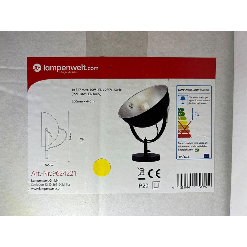 Lampenwelt - LED RGBW Настільна лампа з регулюванням яскравості MURIEL 1xE27/10W/230V Wi-Fi