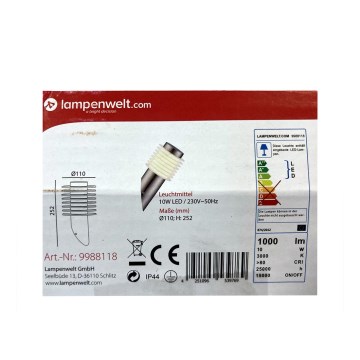 Lampenwelt - Вуличний настінний LED ліхтар LED/10W/230V IP44