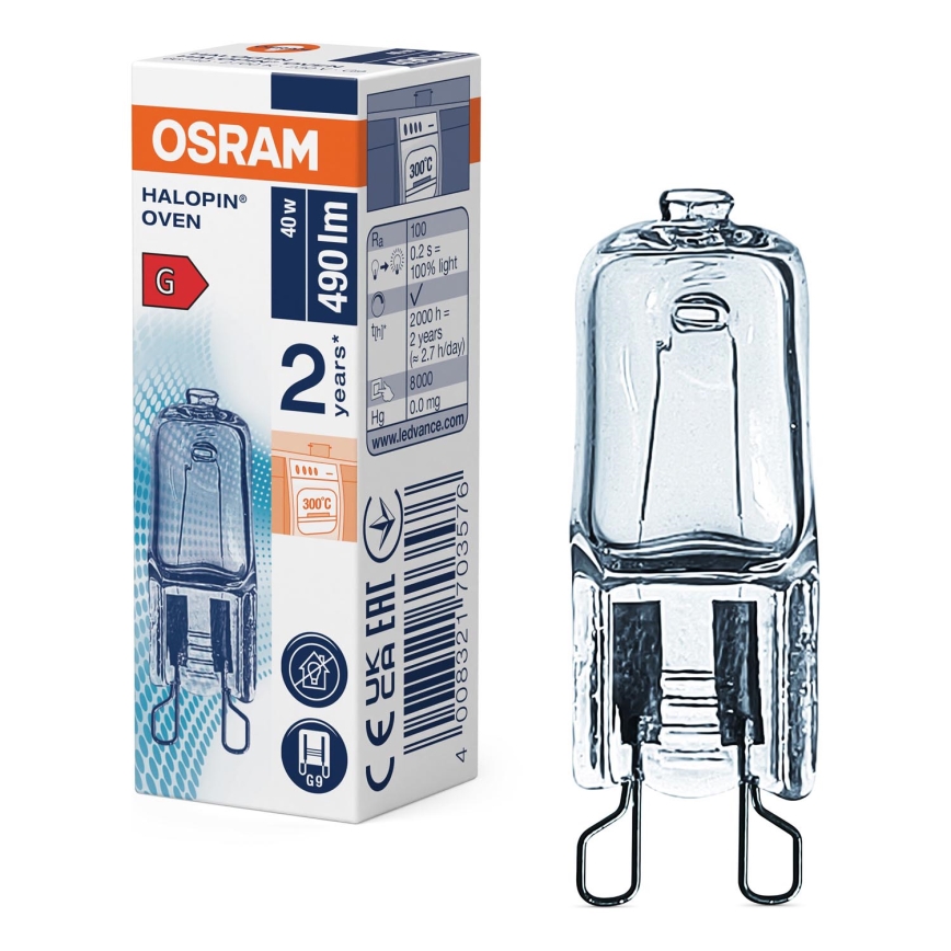 Лампочка для духовки HALOPIN G9/40W/230V 2700K - Osram