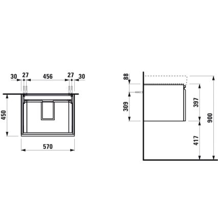 LAUFEN H4833720964791 - Тумба под раковину PRO 57 см, дуб