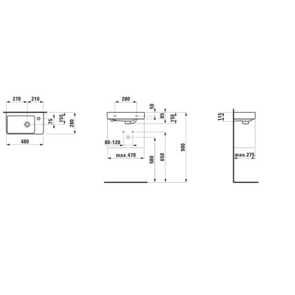 LAUFEN H8159540001041 - Підвісний умивальник PRO 48x28 см кераміка/білий