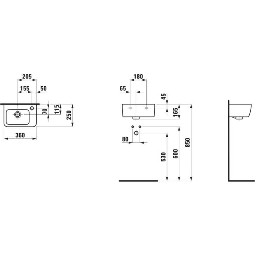 LAUFEN H8169550001061 - Підвісний умивальник PRO 36x25 см кераміка/білий