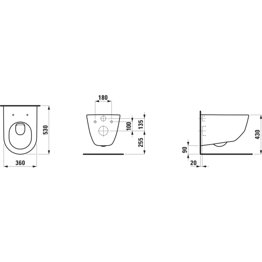 LAUFEN H8209560000001 - Подвесной унитаз PRO керамика/белый