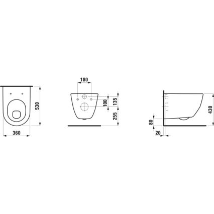 LAUFEN H8209590000001 - Підвісний унітаз PRO, кераміка/білий