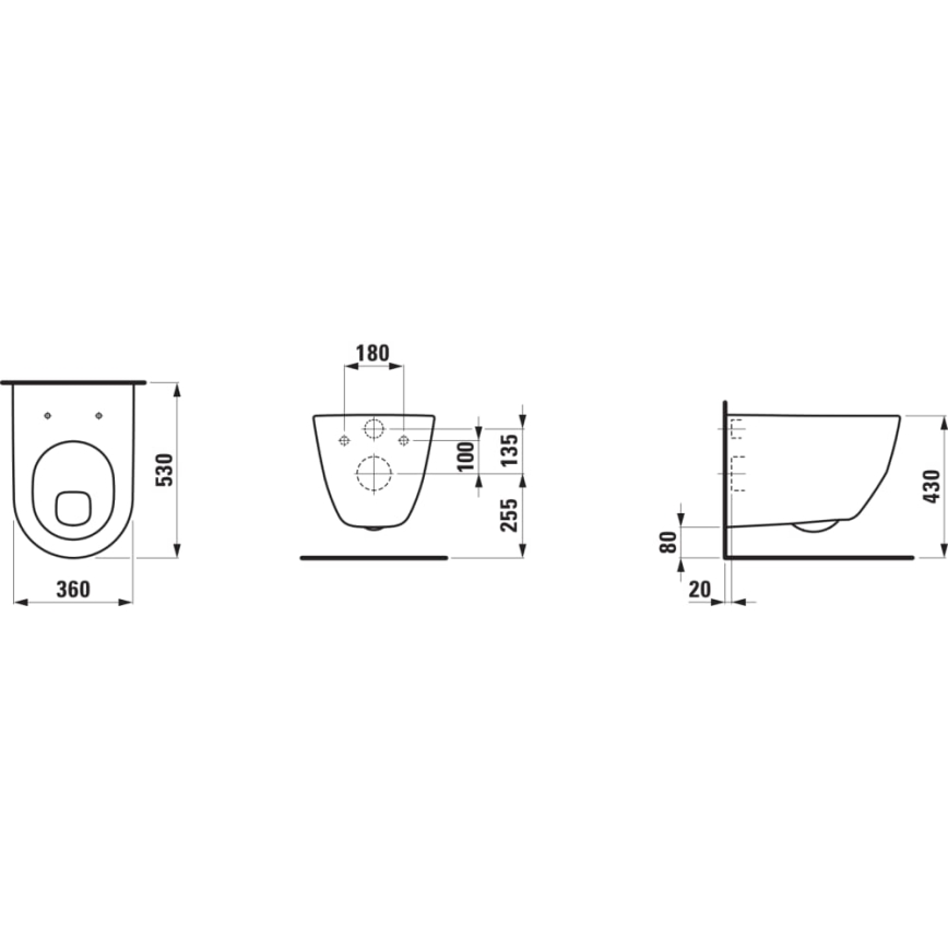 LAUFEN H8209590000001 - Подвесной унитаз PRO керамика/белый