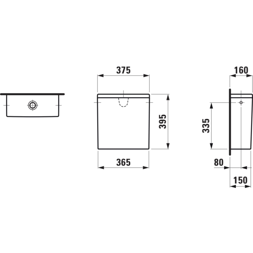 LAUFEN H8299520009721 - Смывной бачок PRO с боковым подводом, керамика/белый