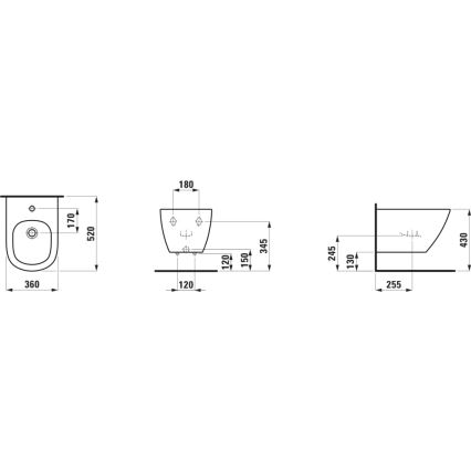 LAUFEN H8300810003021 - Биде подвесное LUA керамика/белый