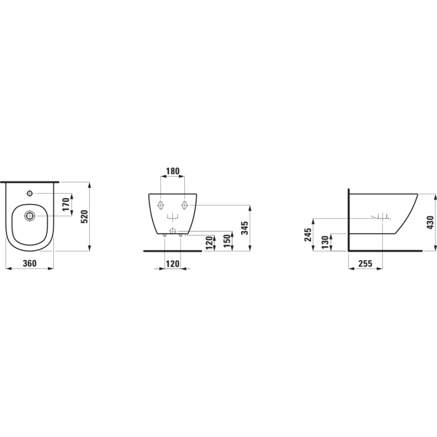 LAUFEN H8300810003021 - Биде подвесное LUA керамика/белый