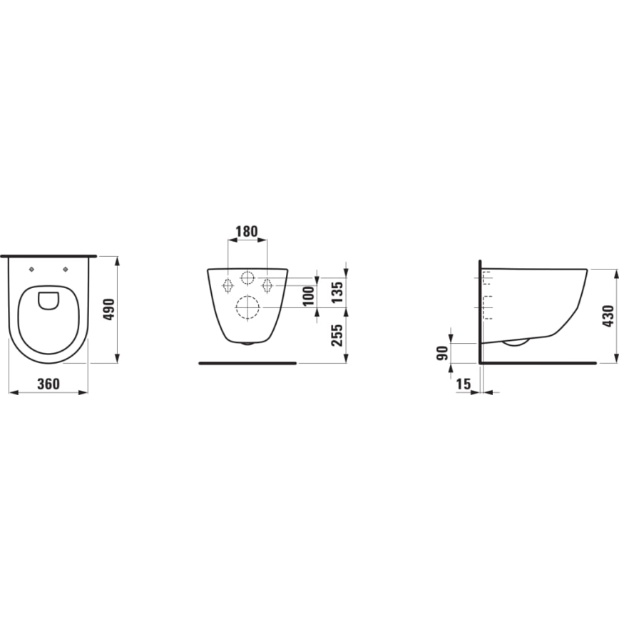 LAUFEN H8669550000001 - Підвісний унітаз PRO кераміка/білий + сидіння для унітазу SoftClose PRO дуропласт/білий