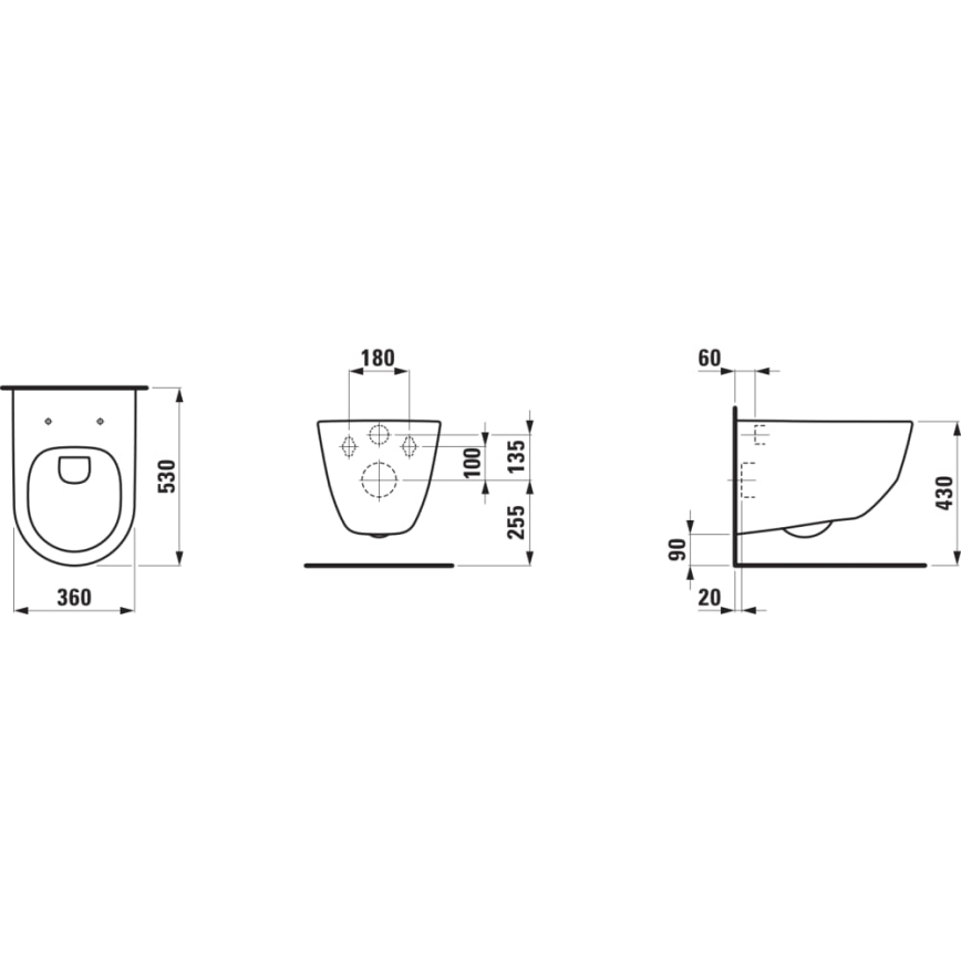 LAUFEN H8669570000001 - подвесной унитаз PRO, керамика/белый + сиденье для унитаза SoftClose PRO, дуропласт/белый