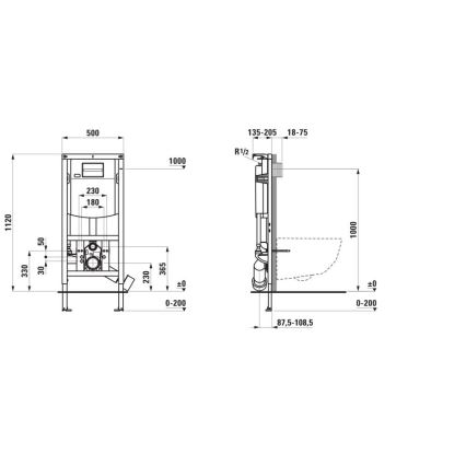 LAUFEN H9201150000001 - Вбудована інсталяція для підвісного унітазу INEO