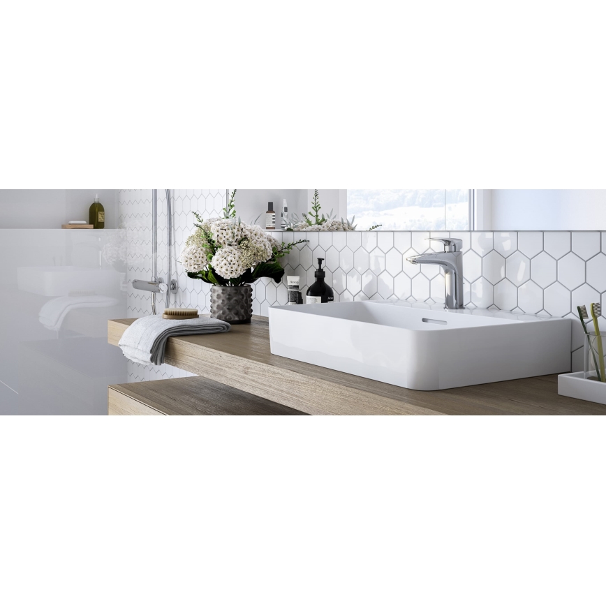 LAUFEN HF500701100000 - Смеситель для умывальника + слив с переливом LAURIN 16,2 см блестящий хром