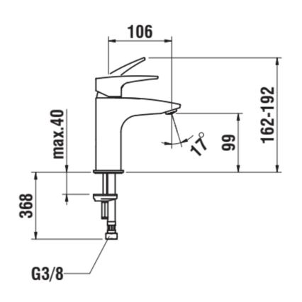 LAUFEN HF500702100000 - Змішувач для умивальника LAURIN 16,2 см, блискучий хром