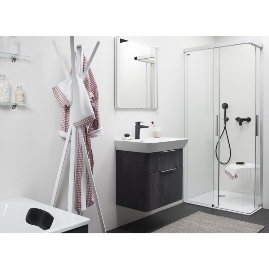 LAUFEN HF500702428000 - Смеситель для умывальника LAURIN 16,2 см титан матовый черный